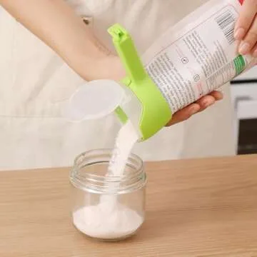 YVEY Food Clip Set with Pour Spout, 4PCS Chip Bag Clips, Durable Plastic Clips for Food Storage, Bag Clips with Pour Spout, Seal and Pour Bag Clip for Food with Spout for Food Snacks