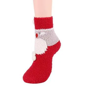 Century Star Womens Socks Fuzzy Socks Soft Fluffy Socks Winter Gifts Socks Sports Outdoor Sock Athletic Socks For Christmas 5 Pairs Christmas
