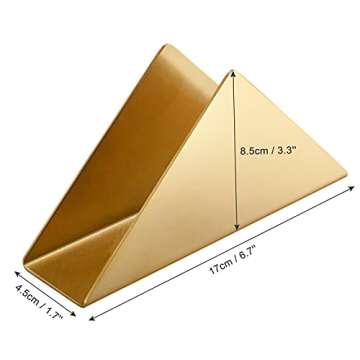 Gold Stainless Steel Napkin Holder, Modern Triangle Cocktail Napkin Dispenser Organizer for Kitchen ...