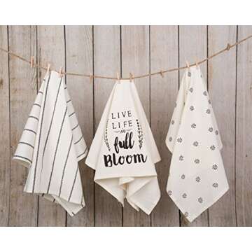 Flour Sack Kitchen Dish Towels Set 100% Cotton, 3 Pack