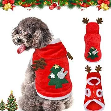 SmileyUS Santa Elk Dog Costume Christmas Pet Hoodie Coat Clothes Dog Pet Clothing Winter Autumn Fit ...