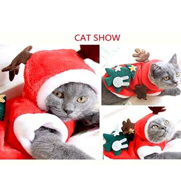 SmileyUS Santa Elk Dog Costume Christmas Pet Hoodie Coat Clothes Dog Pet Clothing Winter Autumn Fit for Puppy Dog Teddy Chihuahua Yorkshire Poodle Maltese Puppy Pug (M)