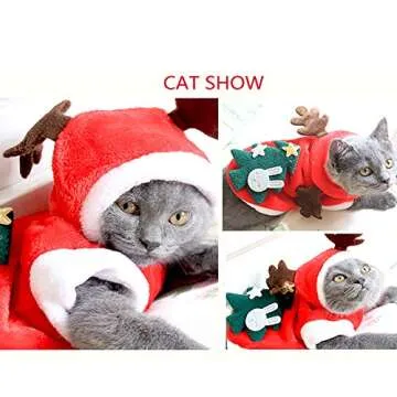 SmileyUS Santa Elk Dog Costume Christmas Pet Hoodie Coat Clothes Dog Pet Clothing Winter Autumn Fit for Puppy Dog Teddy Chihuahua Yorkshire Poodle Maltese Puppy Pug (M)