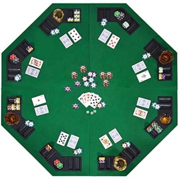 EVIEUN 48" 8-Player Foldable Poker Table Top with Carrying Bag