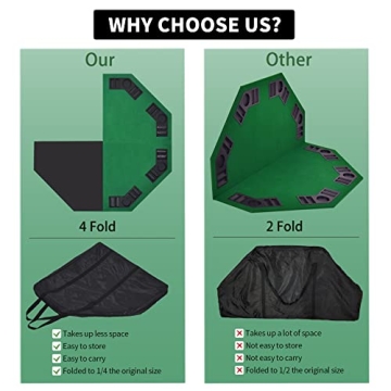 EVIEUN 48" Portable 8-Player Poker Table Top