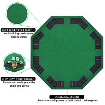 EVIEUN 48" Portable 8-Player Poker Table Top