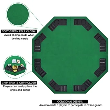 EVIEUN 48" Portable 8-Player Poker Table Top