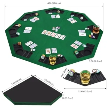 EVIEUN 48" Portable 8-Player Poker Table Top