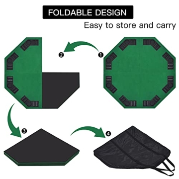 EVIEUN 48" Portable 8-Player Poker Table Top