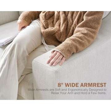 ABCASA 112" L Shaped Sectional Sofa with Detachable Sofa Cover, Reversible Sectional Modular Couch for Living Room, Linen Fabric Corner Couch with 7 Seats, Ivory