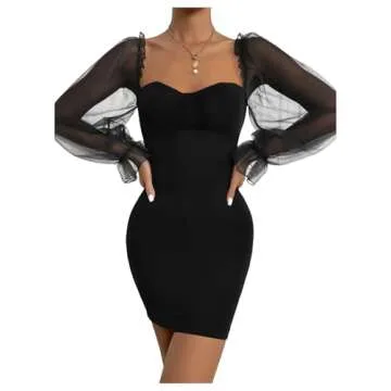 Floerns Sweetheart Neck Bodycon Mini Dress - Elegant Style