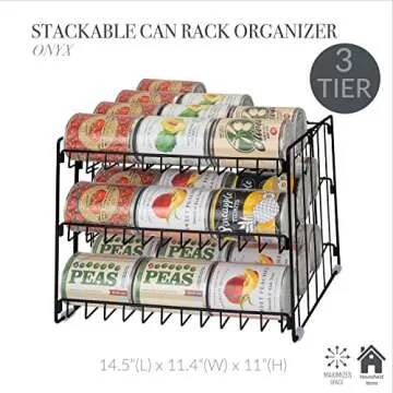 Kitchen Details 3 Tier Can Organizer | Canned Food Storage Rack | Kitchen Cabinet and Pantry Organiz...