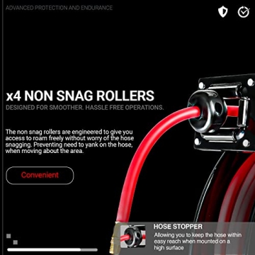 Durable ReelWorks Air Hose Reel 3/8" x 80' for Efficient Use