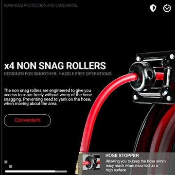 Durable ReelWorks Air Hose Reel 3/8" x 80' for Efficient Use