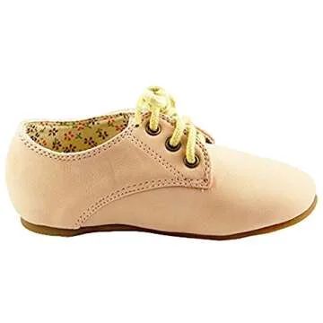 Stylish Doll Maker Girl's Nude Oxford Shoes for Kids