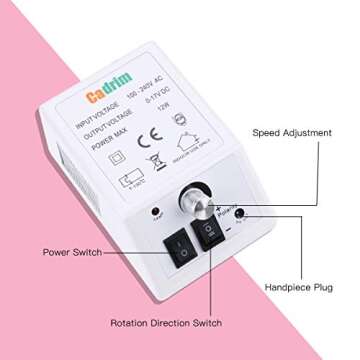 Cadrim Electric Nail Drill for Professional Nail Care at Home