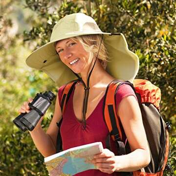 Neck Flap Sun Hat with Wide Brim, UPF 50+ Hiking Safari Fishing hat for Women Men, Sun Protection Ha...
