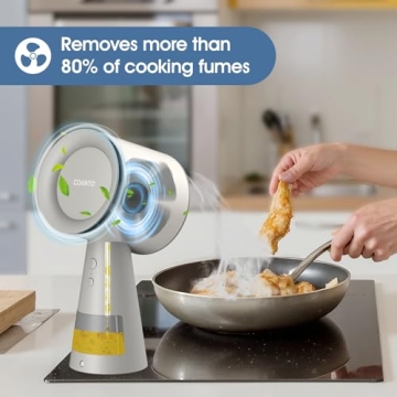 COANTO Portable Range Hood, Kitchen Exhaust Fan, 3-Speed Portable Exhaust Fan for Kitchen and Indoor BBQ, with 2 Filters included