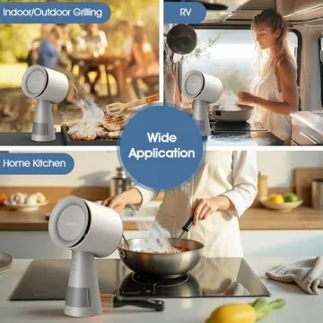 COANTO Portable Range Hood, Kitchen Exhaust Fan, 3-Speed Portable Exhaust Fan for Kitchen and Indoor BBQ, with 2 Filters included