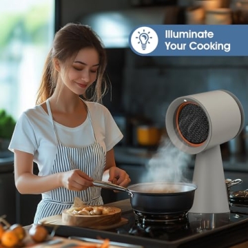 COANTO Portable Range Hood, Kitchen Exhaust Fan, 3-Speed Portable Exhaust Fan for Kitchen and Indoor BBQ, with 2 Filters included