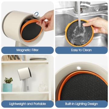 COANTO Portable Range Hood, Kitchen Exhaust Fan, 3-Speed Portable Exhaust Fan for Kitchen and Indoor BBQ, with 2 Filters included