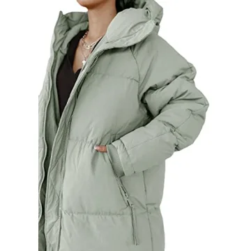 Shop Shanfetl Women's Long Quilted Coat for Winter