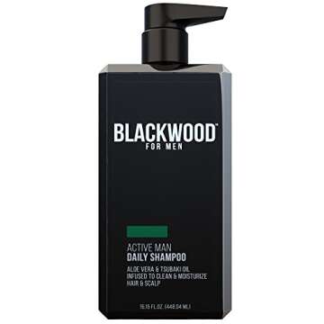 Blackwood For Men Active Man Daily Shampoo - Natural Vegan Formula (15.15 Fluid Ounce)
