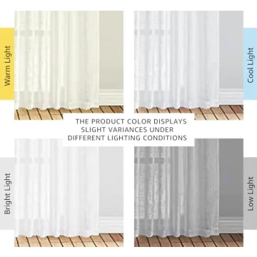 NICETOWN White Linen Sheer Curtains for Home Decor
