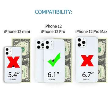 Dockem Wallet Case for iPhone 12 & iPhone 12 Pro: Built-in Metal Plate for Magnetic Mounting & 2 Cre...