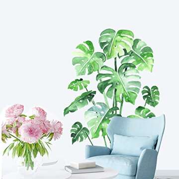 Monstera Leaf Tropical Peel and Stick Wall Stickers