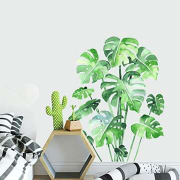Monstera Leaf Tropical Peel and Stick Wall Stickers