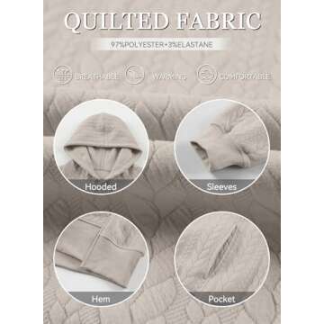 AlvaQ Oversized Sweatshirt for Women 2024 Hoodies Fall Clothes Long Sleeve Drop Shoulder Patchwork Ribbed Hem Hooded Pullover Tops Khaki Large