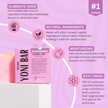 Goddess Of The Sea Beauty Bar Premium Yoni Bar – pH Balance Feminine Wash – Natural Ingredients Feminine Care Daily Oil Great for Razor Bumps, Dryness, BV, Odor – 3oz Yoni Bar