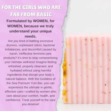Goddess Of The Sea Beauty Bar Premium Yoni Bar – pH Balance Feminine Wash – Natural Ingredients Feminine Care Daily Oil Great for Razor Bumps, Dryness, BV, Odor – 3oz Yoni Bar