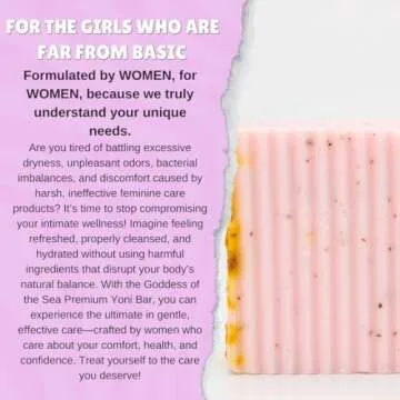 Goddess Of The Sea Beauty Bar Premium Yoni Bar – pH Balance Feminine Wash – Natural Ingredients Feminine Care Daily Oil Great for Razor Bumps, Dryness, BV, Odor – 3oz Yoni Bar