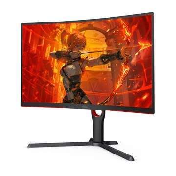 AOC GAMING CQ27G3S Frameless Curved Gaming Monitor, QHD 2K 2560x1440, 1000R VA, 165Hz 1ms, FreeSync ...