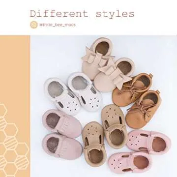 LittleBeMocs T-Strap Baby Moccasins (Italian Leather) Soft Sole Shoes for Boys and Girls | Infants, Babies, Toddlers (Aqua, Numeric_4)