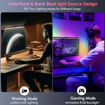 Quntis RGB Pro+ Monitor Light Bar - Eye-Care Design & Remote