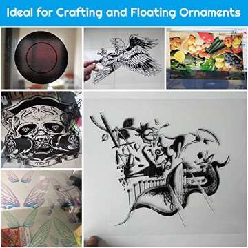 Inkjet Transparency Paper Sheets, Anezus 50 Pack Printable Transparent Film Quick Dry Clear 8.5 x 11 Inches Transparencies Clear Paper for Inkjet Printer Screen Print