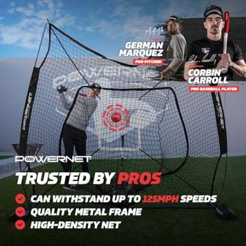 PowerNet Baseball Softball Practice Net 7x7 with Baseball Accessories for Practice Pitching & Battin...