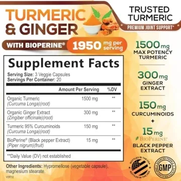 High Potency Turmeric Curcumin Supplement for Joint Health