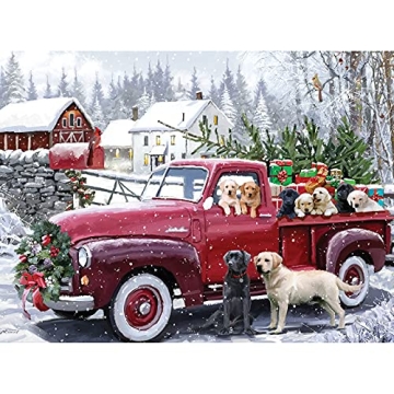 Bits and Pieces 500 Piece Jigsaw Puzzle - Holiday Winter Dogs by Macneil Studio Artists