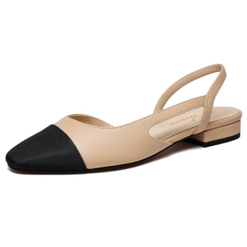 Chic Two-Toned Athlefit Slingback Flats for Women - Size 7