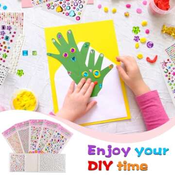 Gem Stickers, 3005 Pcs Rhinestone Stickers, Jewel Stickers Self Adhesive, Bling Acrylic Gems for Crafts, Stick on Gems & Pearls for Makeup, DIY, Eye, Nail, Muti Colors, Shapes, Sizes