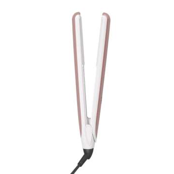 VAV Professional Hair Iron 2IN1 Hair Straightener & Curling Iron,284℉-446℉ Temperature Adjustment, Auto Shut-Off（Pink）