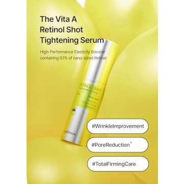 celimax The Vita A Retinol Shot Tightening Serum | with Pure Vitamin A Retinol, Peptide, Pore Minimizer, Wrinkles & Fine Lines, Firmer Skin, Anti-Aging, Skin Smoothing 30ml