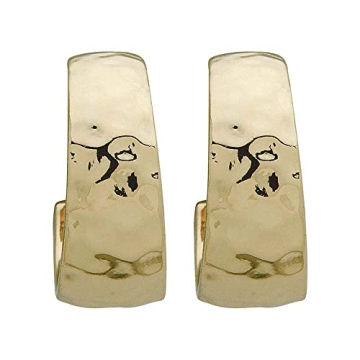 Stylish NINE WEST Goldtone Hammered Hoop Earrings