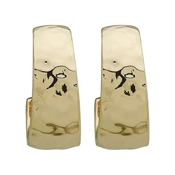 Stylish NINE WEST Goldtone Hammered Hoop Earrings