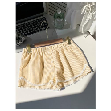 Milumia Women's Casual Summer Shorts with Lace Trim