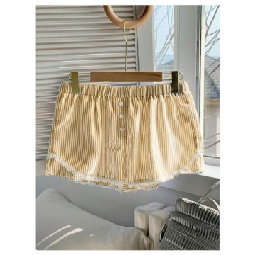 Milumia Women's Casual Summer Shorts with Lace Trim